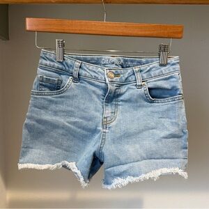 Cat & Jack Light Blue Jean Shorts with Frayed Hem, size 10/12